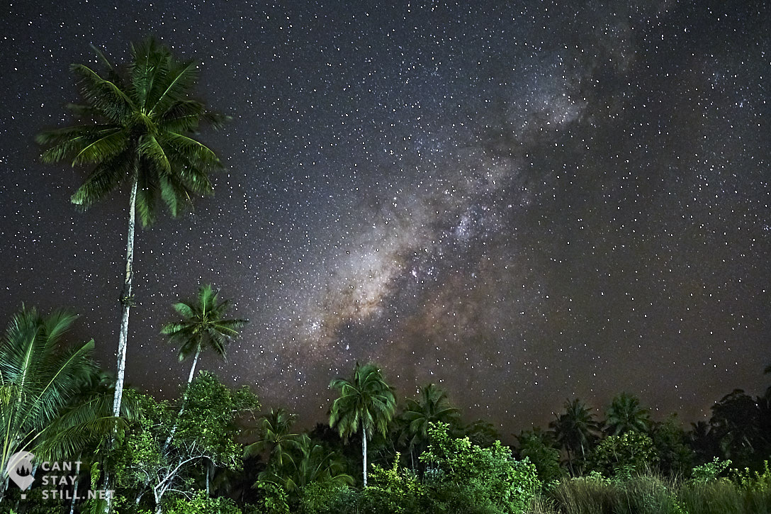 night sky and Milky Way in New Ireland, Papua New Guinea