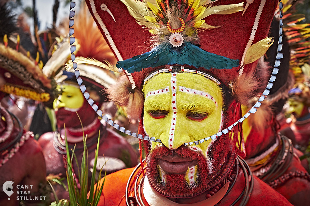 member of the Huli tribe from the Tari village, at the Mt. Hagen Show in Papua New Guinea PNG